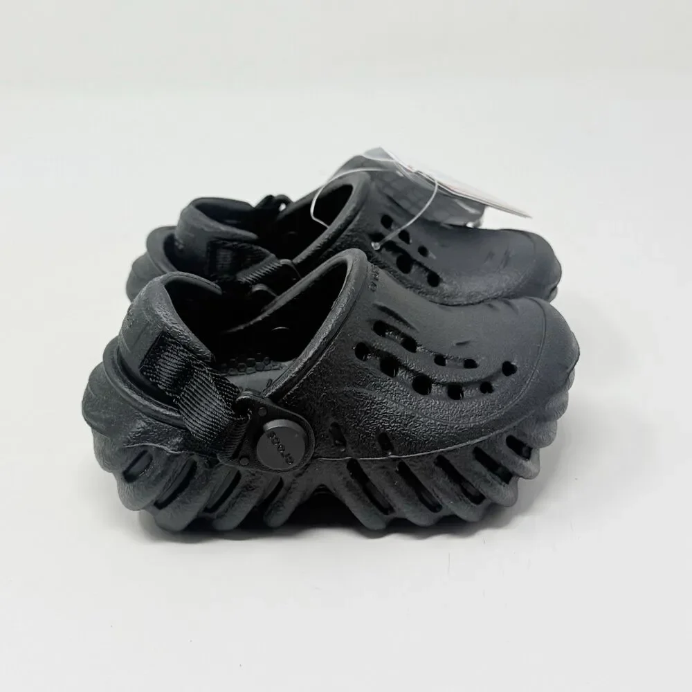 Crocs Echo Clog Shoes Toddler Baby Size 4 Black Comfort Summer Water Beach